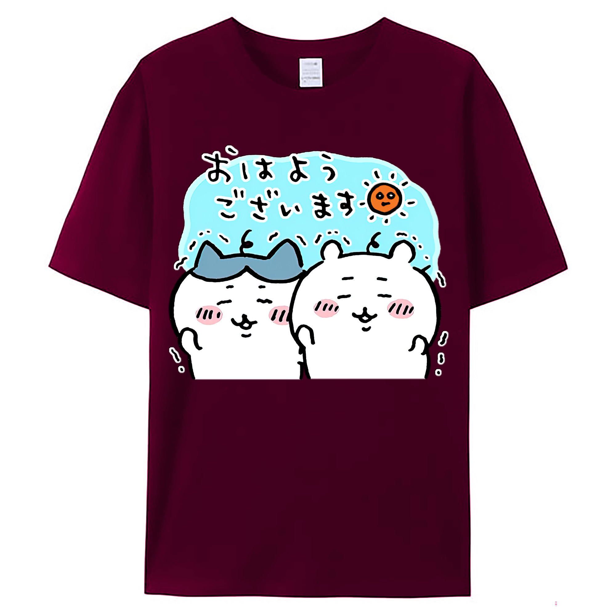 （画像用） ちいかわ ハチワレ Chii-kawa hachiware レディースカジュアルプリントTシャツ（綿100％）